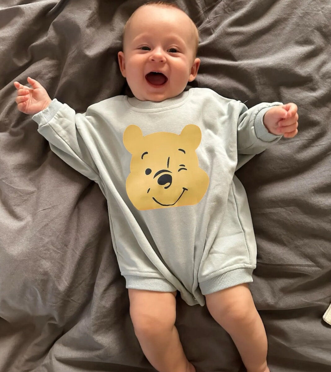 Baby bear Pooh Sweatshirt ROMPER bodysuit baby clothes sweatshirt/crewneck /newborn/baby girl/infant/bubble onesie/boy baby gift