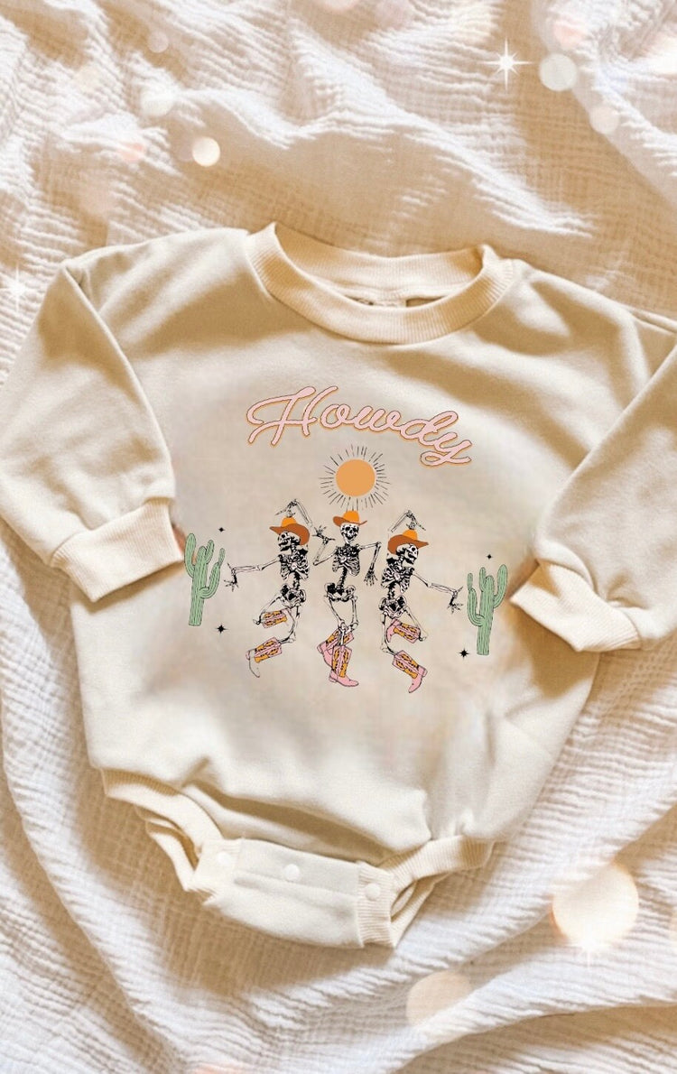 Howdy Baby western Sweatshirt ROMPER bodysuit baby clothes sweatshirt/crewneck /newborn/baby girl/infant/bubble onesie baby boy baby gift