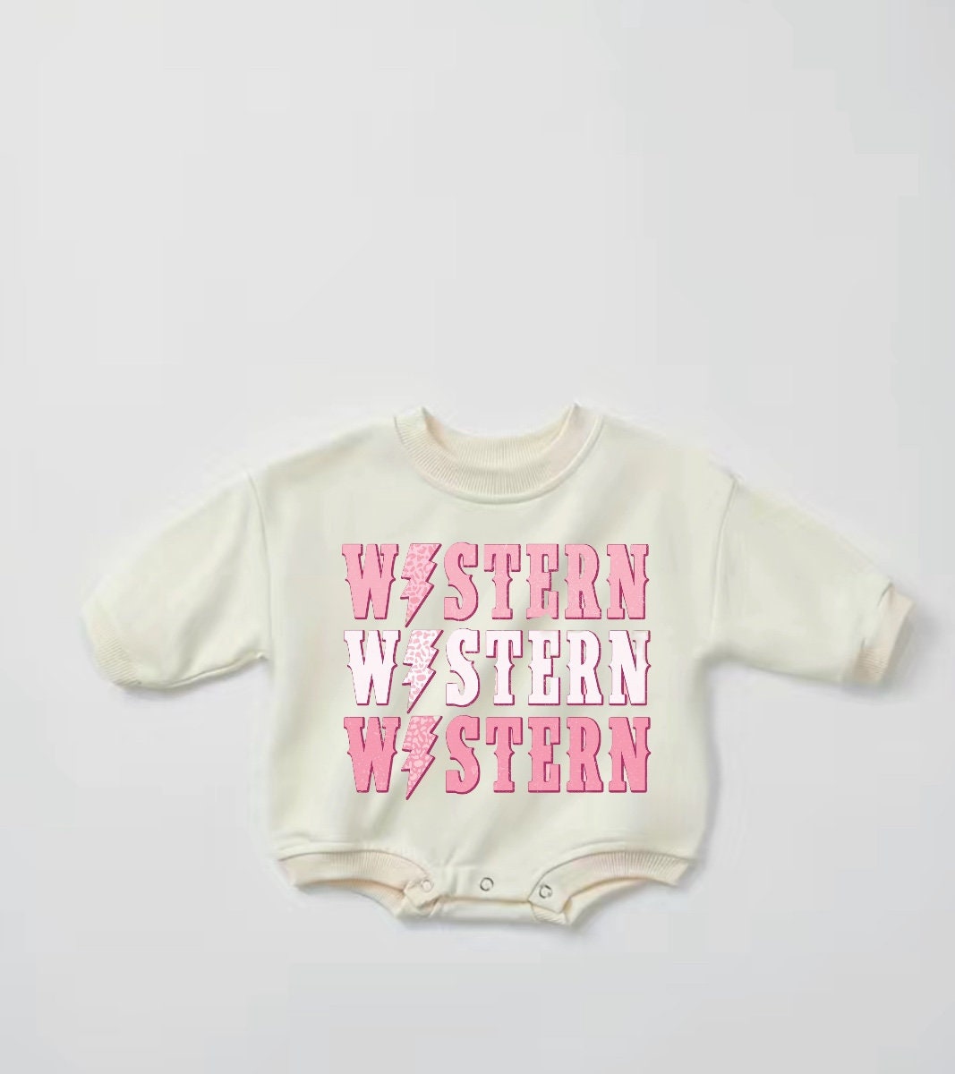 pink Baby western Sweatshirt ROMPER baby clothes sweatshirt/crewneck /newborn/baby girl/infant/bubble onesie/boy baby gift / leopard
