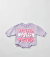 pink Baby western Sweatshirt ROMPER baby clothes sweatshirt/crewneck /newborn/baby girl/infant/bubble onesie/boy baby gift / leopard