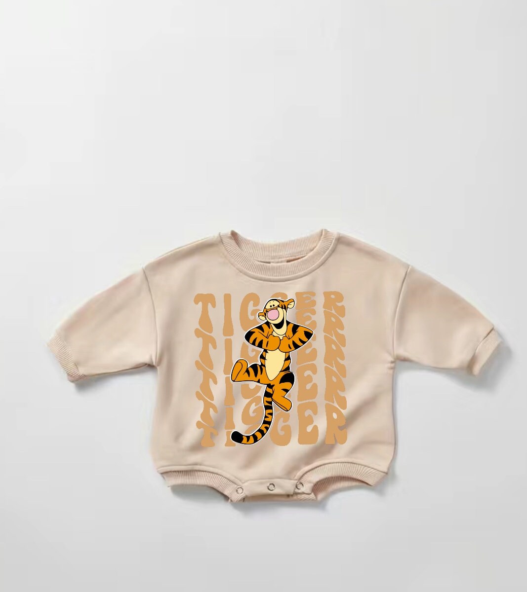 Baby tigger Sweatshirt ROMPER bodysuit baby clothes sweatshirt crewneck newborn baby girl infant bubble onesie -baby boy clothes - baby gift