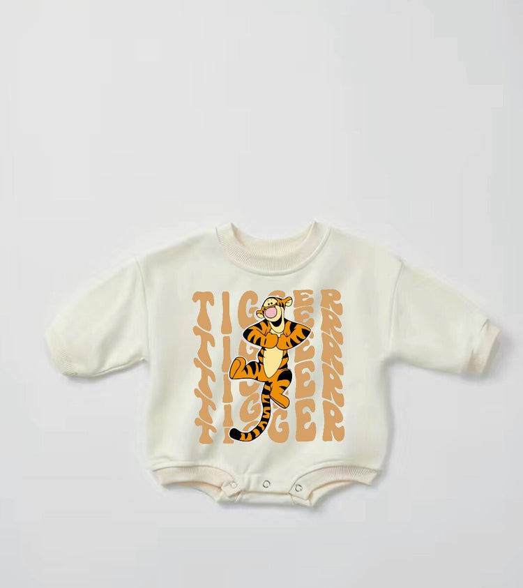 Baby tigger Sweatshirt ROMPER bodysuit baby clothes sweatshirt crewneck newborn baby girl infant bubble onesie -baby boy clothes - baby gift