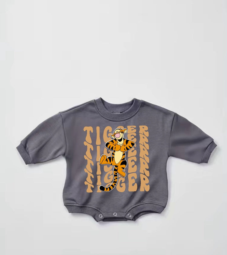Baby tigger Sweatshirt ROMPER bodysuit baby clothes sweatshirt crewneck newborn baby girl infant bubble onesie -baby boy clothes - baby gift