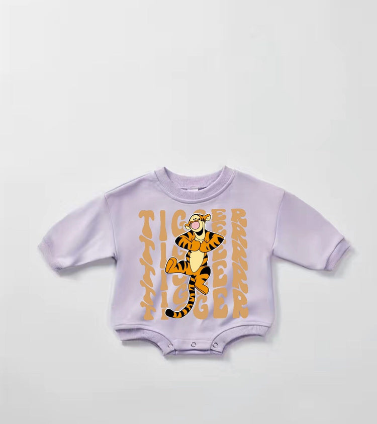 Baby tigger Sweatshirt ROMPER bodysuit baby clothes sweatshirt crewneck newborn baby girl infant bubble onesie -baby boy clothes - baby gift
