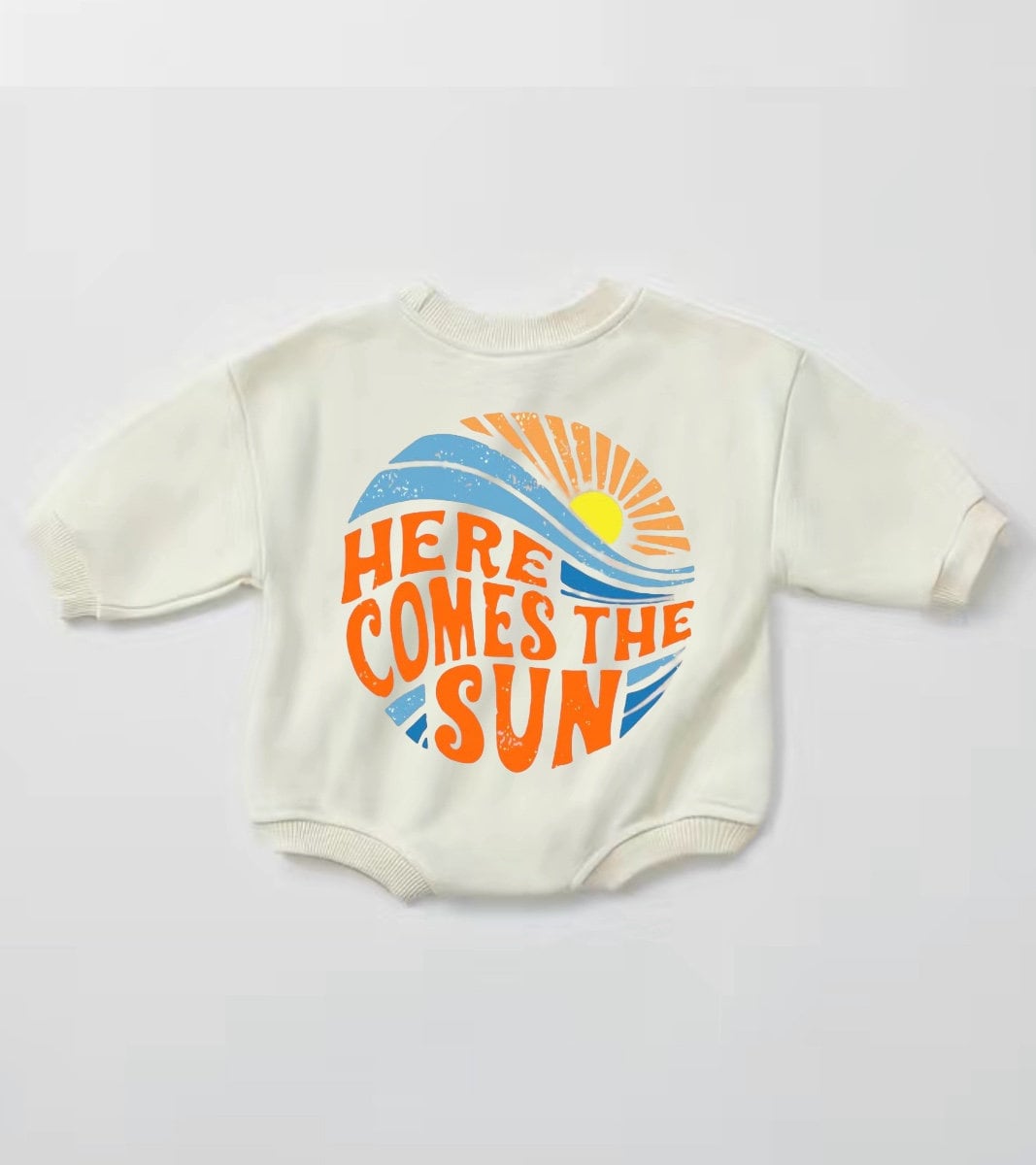 Retro Baby & kids sun Sweatshirt ROMPER bodysuit, baby cotton clothes, crewneck, toddler, newborn, baby girl, bubble onesie, baby boy gift