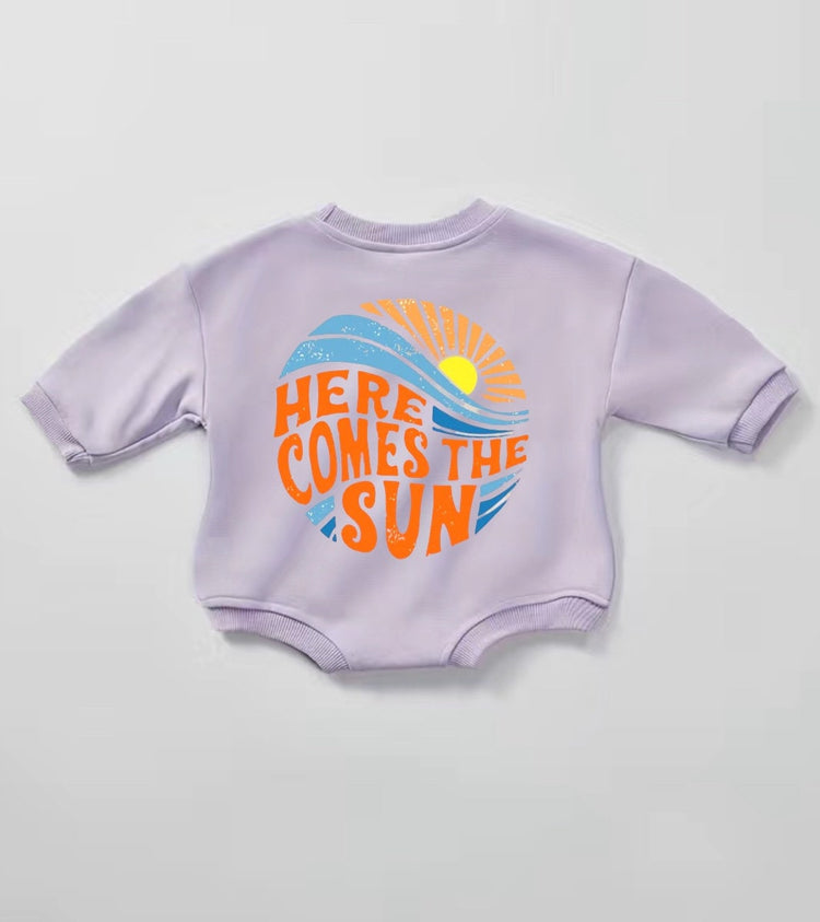 Retro Baby & kids sun Sweatshirt ROMPER bodysuit, baby cotton clothes, crewneck, toddler, newborn, baby girl, bubble onesie, baby boy gift