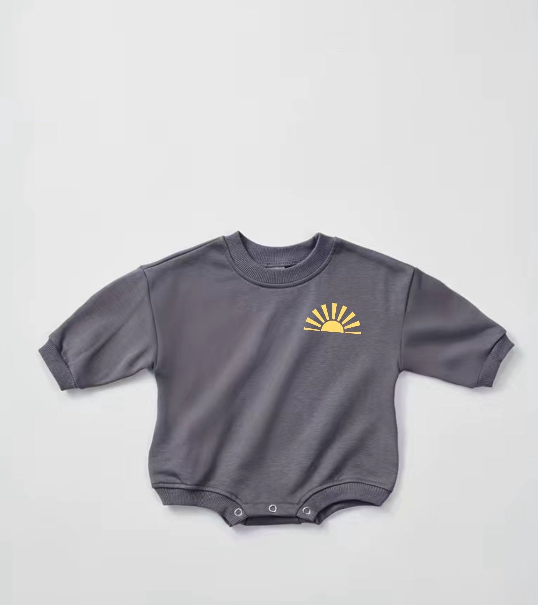 Retro Baby & kids sun Sweatshirt ROMPER bodysuit, baby cotton clothes, crewneck, toddler, newborn, baby girl, bubble onesie, baby boy gift