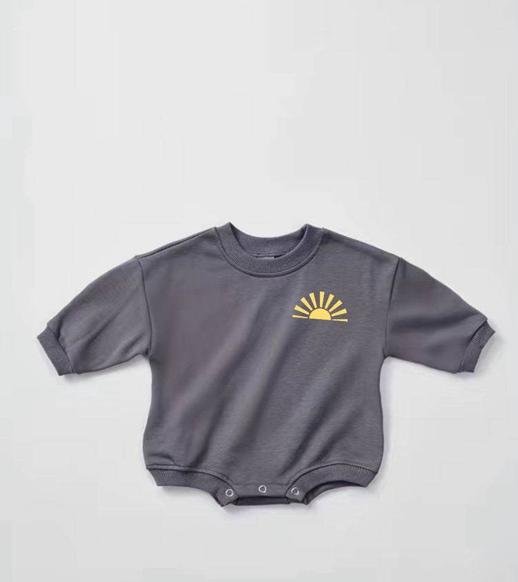Retro Baby & kids sun Sweatshirt ROMPER bodysuit, baby cotton clothes, crewneck, toddler, newborn, baby girl, bubble onesie, baby boy gift