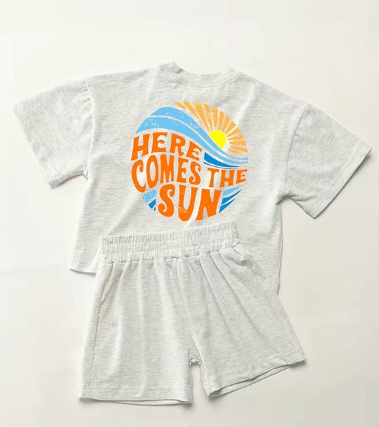 Sun Baby toddler 100% cotton outfit, baby Clothing set, shirt, shorts, baby girl , baby clothes, baby shower, gift, baby boy, retro kids