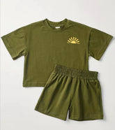 Sun Baby toddler 100% cotton outfit, baby Clothing set, shirt, shorts, baby girl , baby clothes, baby shower, gift, baby boy, retro kids