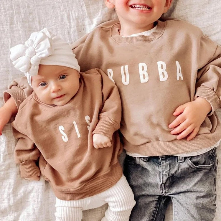 Big sis bubba Baby and Toddler Oversized Cotton Sweatshirts / toddler clothes / crew sweat / toddler sister sweater / baby gift baby girl