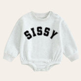 Soft warm fleece Baby girl sissy Oversized Sweatshirt Romper / bubble / onesie / baby clothes / baby girl sister / baby sis / outfit / gift