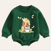 Soft warm fleece Baby pooh Oversized Sweatshirt Romper / bubble / onesie / baby clothes / baby girl / baby boy / outfit / gift