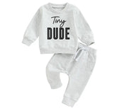 Tiny dude Baby toddler boy outfit | Newborn | Long sleeve + Pants | baby sweatshirt newborn | Baby Gift | Baby Boy clothes / baby girl
