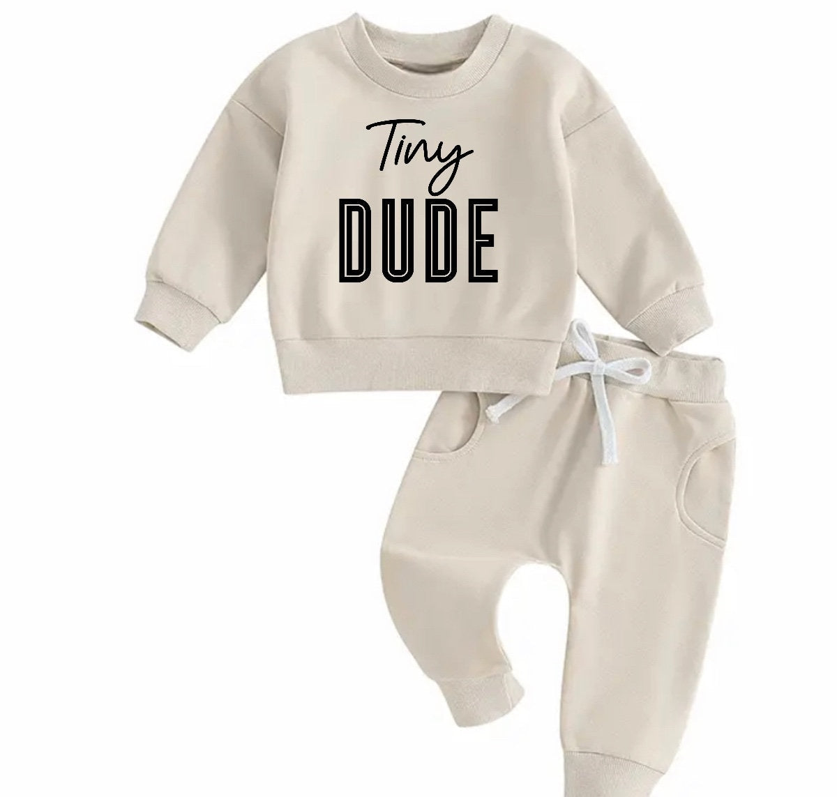 Tiny dude Baby toddler boy outfit | Newborn | Long sleeve + Pants | baby sweatshirt newborn | Baby Gift | Baby Boy clothes / baby girl