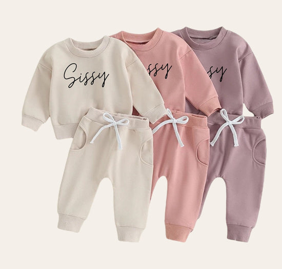Sissy Baby girl sweatshirt and pants outfit | Newborn | sister shirt | sweatshirt newborn Clothes | Baby Gift | Baby girl crewneck big sis