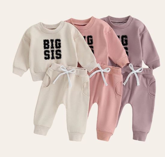 big sis Baby girl sweatshirt and pants outfit | Newborn | sister shirt | sweatshirt newborn Clothes | Baby Gift | Baby girl crewneck /