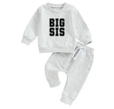 big sis Baby girl sweatshirt and pants outfit | Newborn | sister shirt | sweatshirt newborn Clothes | Baby Gift | Baby girl crewneck /