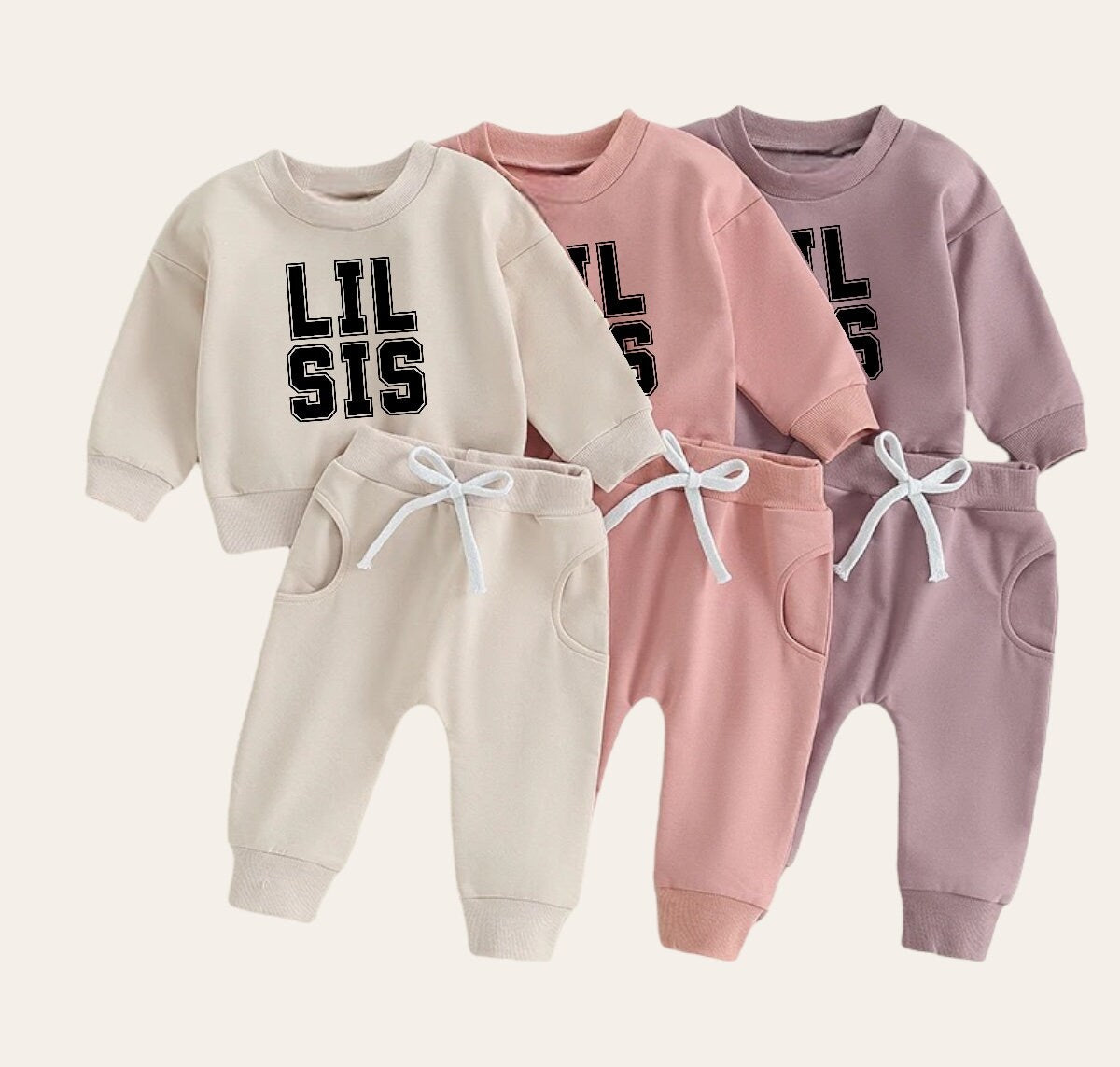Lil sis Baby girl sweatshirt and pants outfit | Newborn | sister shirt | sweatshirt newborn Clothes | Baby Gift | Baby girl crewneck /