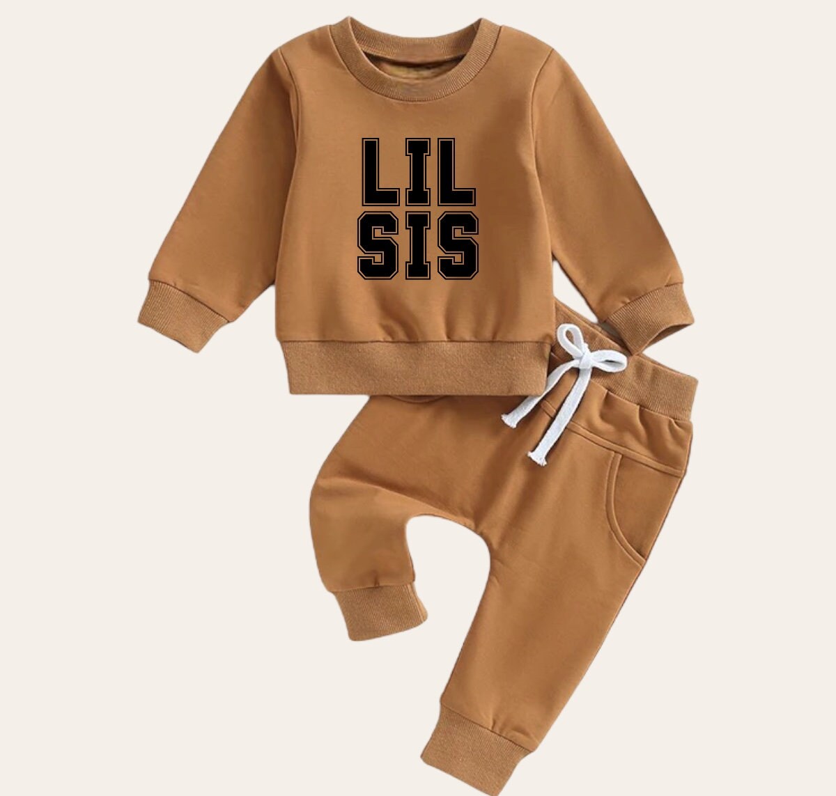 Lil sis Baby girl sweatshirt and pants outfit | Newborn | sister shirt | sweatshirt newborn Clothes | Baby Gift | Baby girl crewneck /