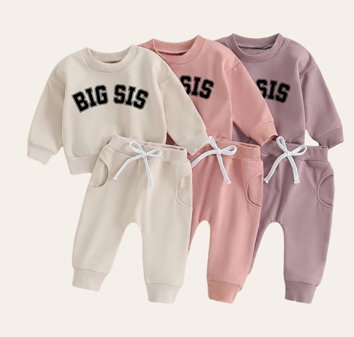 big sis Baby girl sweatshirt and pants outfit | Newborn | sister shirt | sweatshirt newborn Clothes | Baby Gift | Baby girl crewneck /