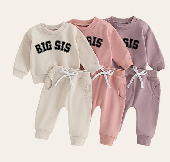 big sis Baby girl sweatshirt and pants outfit | Newborn | sister shirt | sweatshirt newborn Clothes | Baby Gift | Baby girl crewneck /
