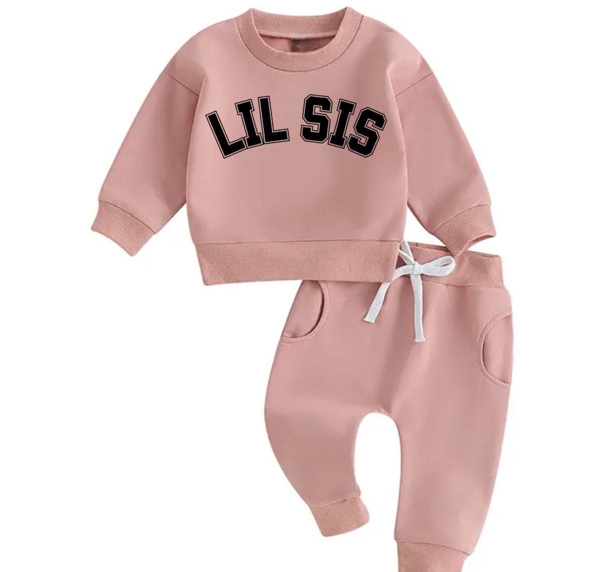 Lil sis Baby girl sweatshirt and pants outfit | Newborn | sister shirt | sweatshirt newborn Clothes | Baby Gift | Baby girl crewneck /