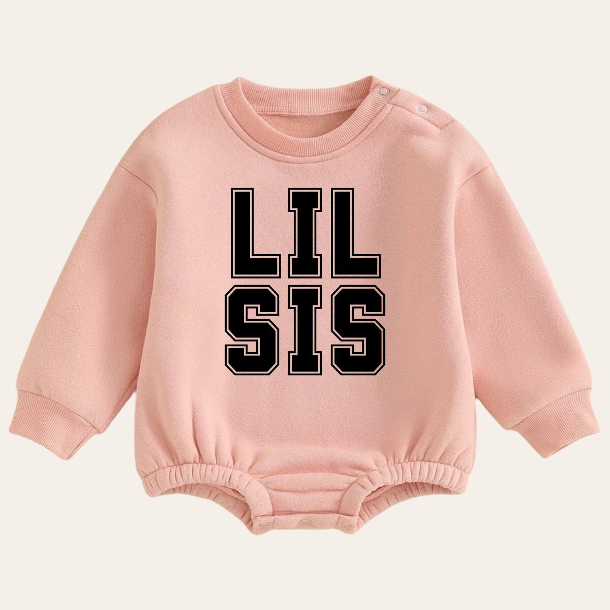 Soft fleece Baby girl lil sis Sweatshirt Romper Hippo Boutique