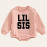 Soft warm fleece Baby girl lil sis Sweatshirt Romper / bubble / onesie / baby clothes / baby girl sister / baby sis / outfit / gift