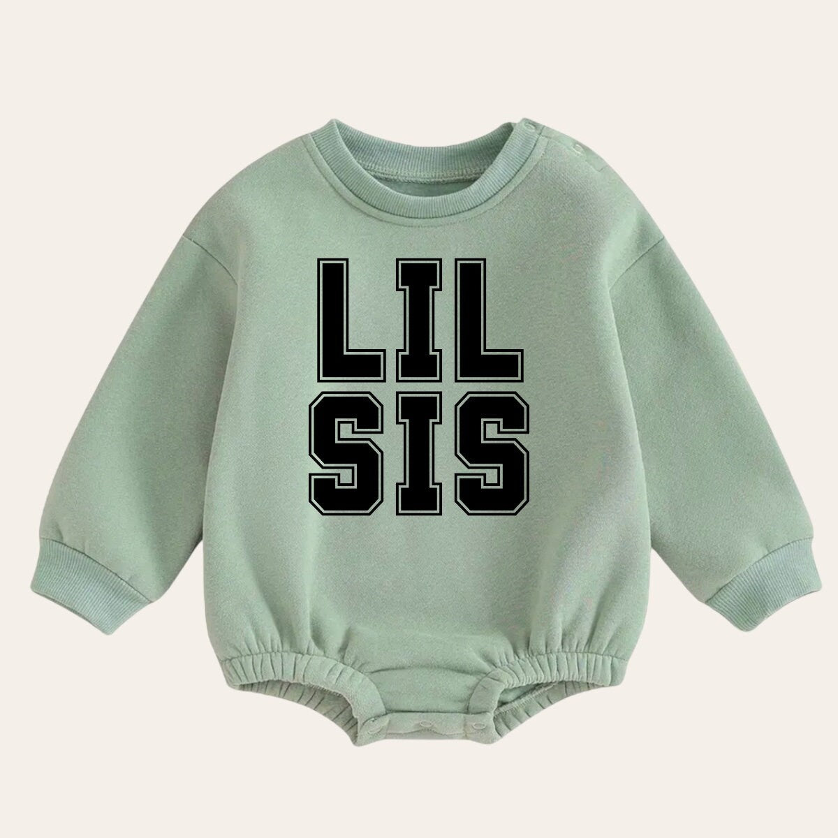 Soft fleece Baby girl lil sis Sweatshirt Romper Hippo Boutique