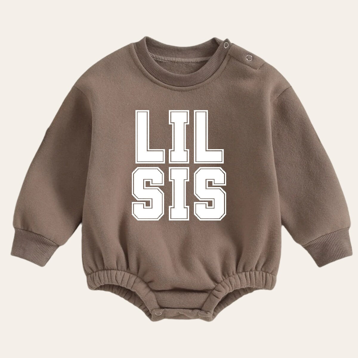 Soft warm fleece Baby girl lil sis Sweatshirt Romper / bubble / onesie / baby clothes / baby girl sister / baby sis / outfit / gift