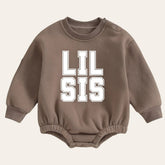 Soft warm fleece Baby girl lil sis Sweatshirt Romper / bubble / onesie / baby clothes / baby girl sister / baby sis / outfit / gift