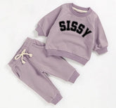 Sissy French Terry toddler Baby girl Outfit set sweatshirt & pants / baby girl clothes / newborn / baby gift / cute / big sis / little sis