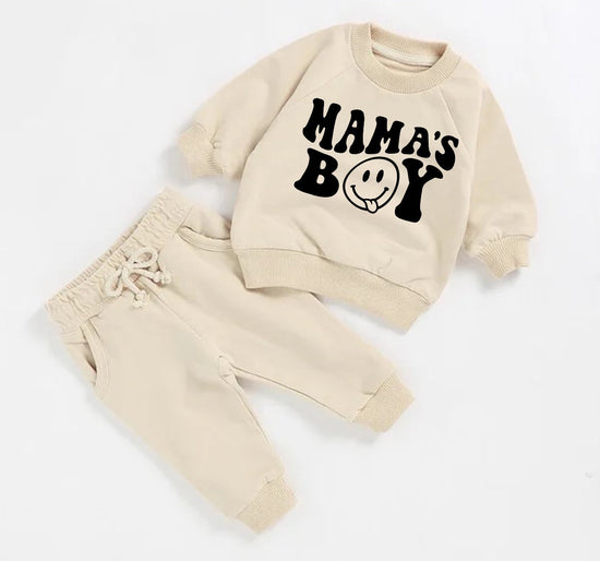 Mamas Boy French Terry toddler Baby Outfit set sweatshirt and pants / baby clothes / newborn / baby boy outfit / baby shower / baby gift