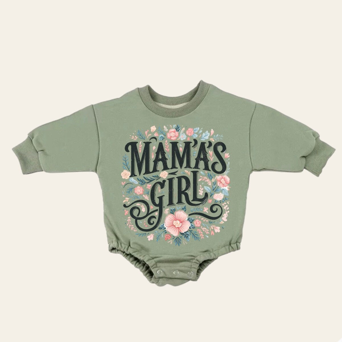 Baby girl Sweatshirt ROMPER bodysuit / baby clothes / sweatshirt / crewneck / newborn / baby girl gift / onesie / mamas girl, floral romper