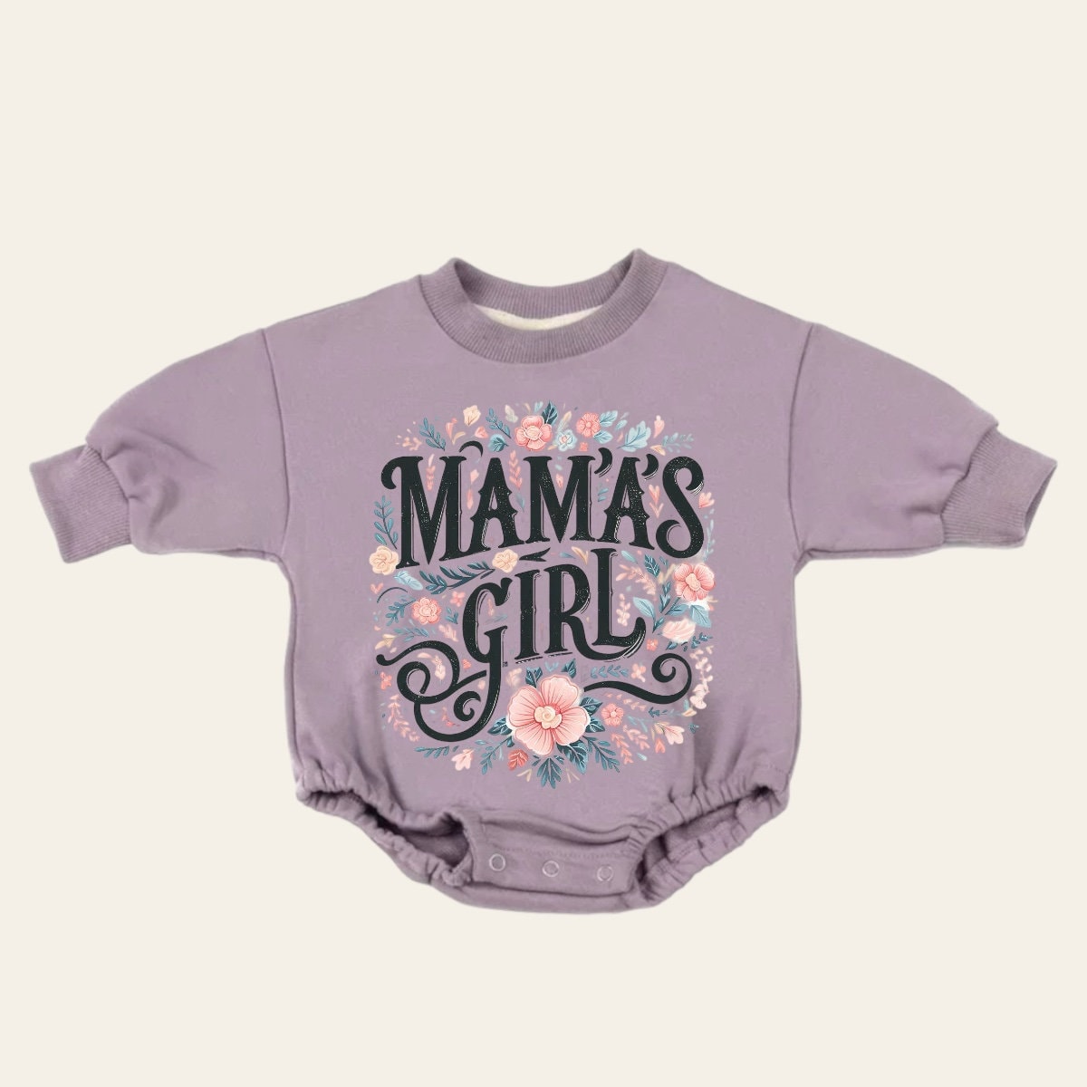 Baby girl Sweatshirt ROMPER bodysuit / baby clothes / sweatshirt / crewneck / newborn / baby girl gift / onesie / mamas girl, floral romper