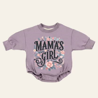 Baby girl Sweatshirt ROMPER bodysuit / baby clothes / sweatshirt / crewneck / newborn / baby girl gift / onesie / mamas girl, floral romper