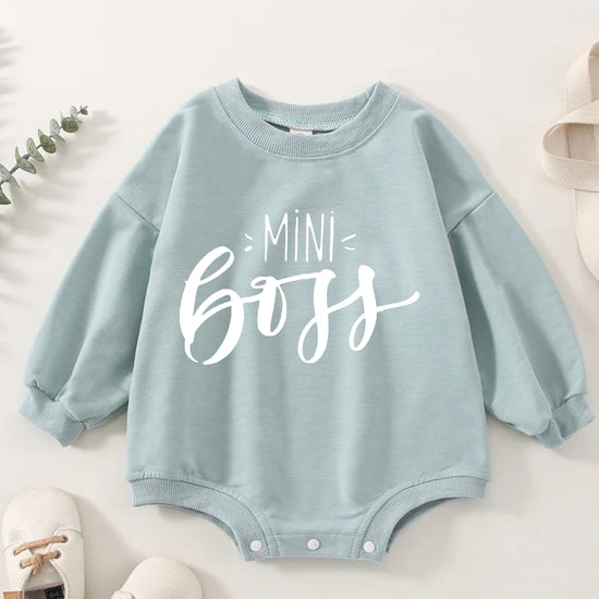 Mini boss baby SWEATSHIRT Romper bodysuit / baby clothes / baby sweater / bubble onesie / baby girl / baby gift / baby boy / new baby