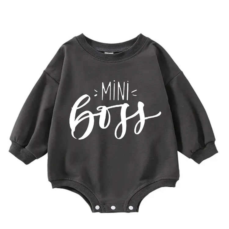 Mini boss baby SWEATSHIRT Romper bodysuit / baby clothes / baby sweater / bubble onesie / baby girl / baby gift / baby boy / new baby
