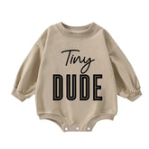 Tiny dude baby SWEATSHIRT Romper bodysuit / baby clothes / baby sweater / bubble onesie / baby girl / baby gift / baby boy / new baby