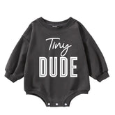 Tiny dude baby SWEATSHIRT Romper bodysuit / baby clothes / baby sweater / bubble onesie / baby girl / baby gift / baby boy / new baby