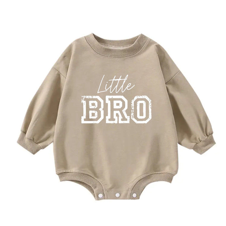 Little bro baby SWEATSHIRT Romper bodysuit / baby boy clothes / baby sweater / bubble onesie / baby brother / baby gift / new baby /announce