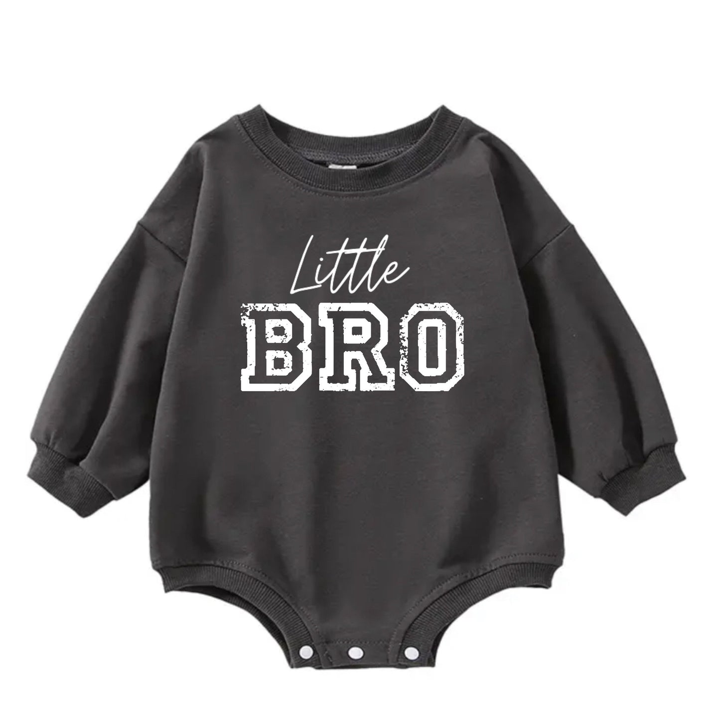 Little bro baby SWEATSHIRT Romper bodysuit / baby boy clothes / baby sweater / bubble onesie / baby brother / baby gift / new baby /announce