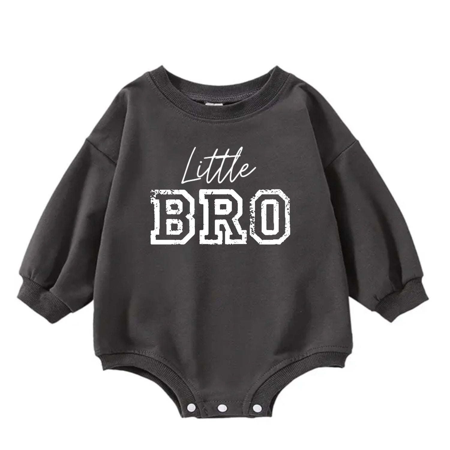Little bro baby SWEATSHIRT Romper bodysuit / baby boy clothes / baby sweater / bubble onesie / baby brother / baby gift / new baby /announce