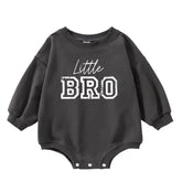 Little bro baby SWEATSHIRT Romper bodysuit / baby boy clothes / baby sweater / bubble onesie / baby brother / baby gift / new baby /announce