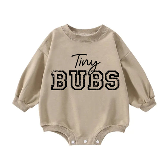 Tiny bubs baby SWEATSHIRT Romper bodysuit / baby clothes / baby sweater / bubble onesie / baby girl / baby gift / baby boy / new baby