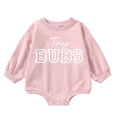 Tiny bubs baby SWEATSHIRT Romper bodysuit / baby clothes / baby sweater / bubble onesie / baby girl / baby gift / baby boy / new baby