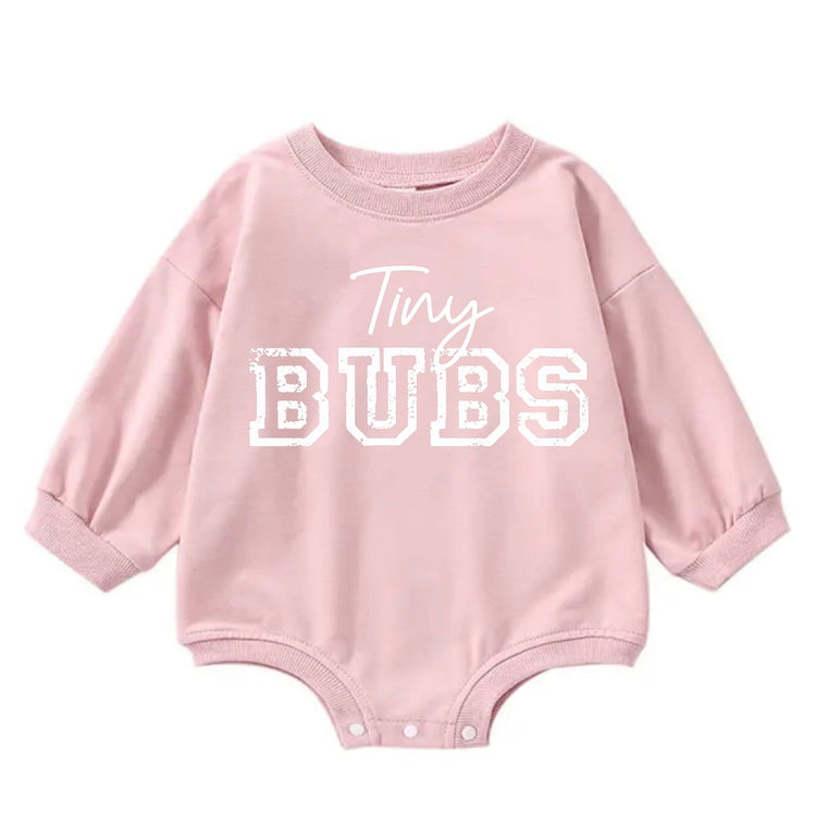 Tiny bubs baby SWEATSHIRT Romper bodysuit / baby clothes / baby sweater / bubble onesie / baby girl / baby gift / baby boy / new baby