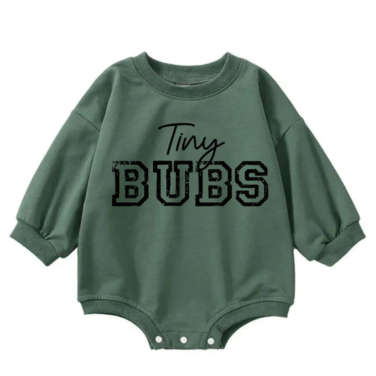 Tiny bubs baby SWEATSHIRT Romper bodysuit / baby clothes / baby sweater / bubble onesie / baby girl / baby gift / baby boy / new baby