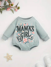 mamas girl baby SWEATSHIRT Romper bodysuit / baby clothes / baby sweater / bubble onesie / baby girl / baby gift / newborn / new baby